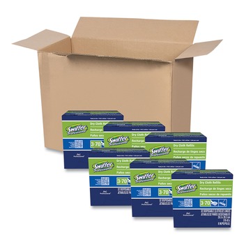 MOPS | Swiffer 33407CT 10-5/8 in. x 8 in. Dry Refill Cloths - White (6 Boxes/Carton, 32/Box)