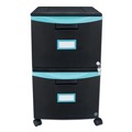 Office Filing Cabinets & Shelves | Storex 61315U01C 2 Legal/letter-Size File Drawers 14.75 in. x 18.25 in. x 26 in. Two-Drawer Mobile Filing Cabinet - Black/Teal image number 0