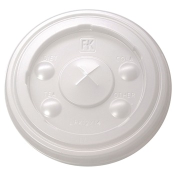 PRODUCTS | Fabri-Kal 9508216 Kal-Clear/Nexclear Flat X-Style Straw Slot Plastic Drink Cup Lids Fits 12 oz. to 14 oz. Cold Cups - Translucent (1000/Carton)