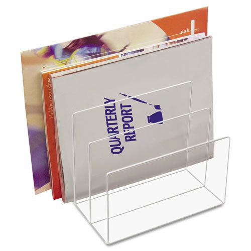 Desktop Organizers | Kantek AD-45 8 in. x 6.5 in. x 7.6 in. 3-Section Acrylic Letter to Legal Size Desk File - Clear image number 0