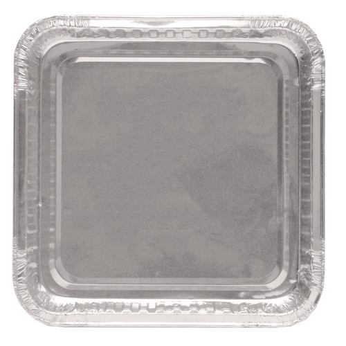 Food Trays, Containers, and Lids | Handi-Foil 4048-35-500 7.88 in. x 7.88 in. x 1.31 in. Aluminum 8 in. Square Cake Pan - Silver (500/Carton) image number 0