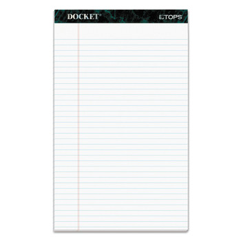 TOPS 63590 (50) White 8.5 in. x 14 in. Sheets Wide/Legal Rule Docket Ruled Perforated Pads (12/Pack)