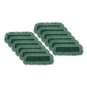 Rubbermaid Commercial FGJ85700GR00 48 in. x 5 in. Microfiber Looped-End Dust Mop Heads - Green (12/Carton)
