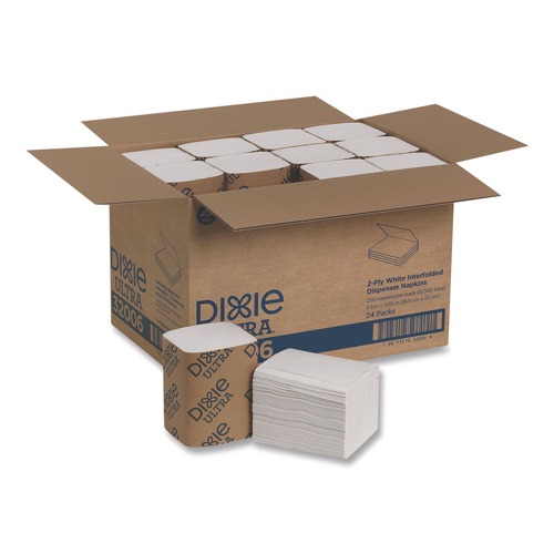  | Georgia-Pacific 32006 6-1/2 in. x 9-7/8 in. 2-Ply Interfold Napkin Refills - White (6000/Carton) image number 0