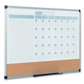 Bulletin Boards | MasterVision MB0707186P 36 in. x 24 in. 3-in-1 Monthly Planning/Scheduling Calendar Planner - White Surface/Satin Aluminum Frame image number 0
