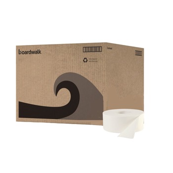 Boardwalk B6100 3.5 in. x 1000 ft. JRT Septic Safe 2-Ply Bath Tissue - Jumbo, White (12/Carton)