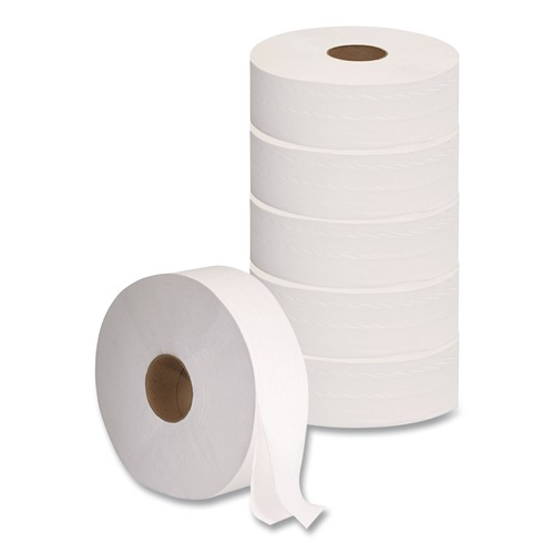 Toilet Paper | GEN G1513 3.3 in. x 1375 ft. 2-Ply JRT Septic Safe Jumbo Bath Tissue - White (6/Carton) image number 0