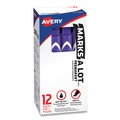 Permanent Markers | Avery 08884 Broad Chisel Tip Large Desk-Style MARKS A LOT Permanent Marker - Purple (1-Dozen) image number 0