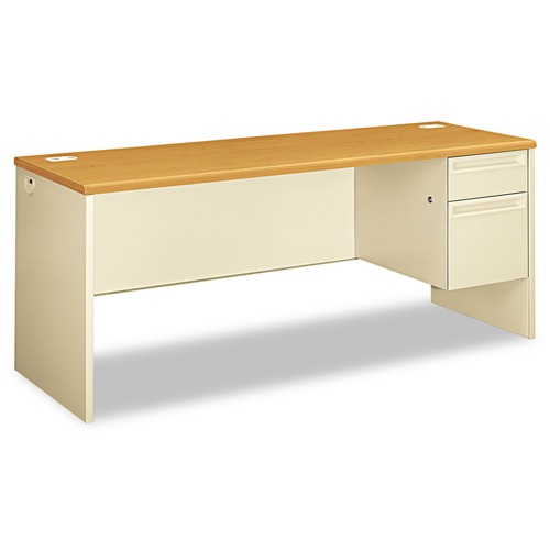 Office Desks & Workstations | HON H38856R.C.L 38000 Series 72 in. x 24 in. x 29.5 in. Right Pedestal Credenza - Harvest/Putty image number 0