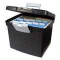 Desktop Organizers | Storex 61504U01C 13.25 in. x 10.88 in. x 11 in. Letter Files Portable File Box With Large Organizer Lid - Black image number 3