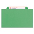 File Folders | Smead 14002 2 in. Expansion Top Tab Classification Folders with 6 SafeSHIELD Fasteners - Letter Size/Green Exterior (10/Box) image number 3