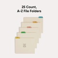 File Folders | Smead 50180 1/5-Cut Tab A to Z 8.5 in. x 11 in. Alphabetic Top Tab Indexed File Guide Set - Manila (25/Set) image number 2