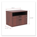 Office Filing Cabinets & Shelves | Alera ALELS583020MC Open Office Desk Series 29.5 in. x19.13 in. x 22.88 in. 2-Drawer 1 Shelf Pencil/File Legal/Letter Low File Cabinet Credenza - Cherry image number 2