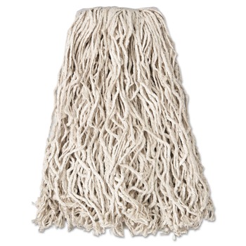 Rubbermaid Commercial FGV11700WH00 20 oz. 1 in. Band Economy Cut-End Cotton Wet Mop Head - White (12/Carton)