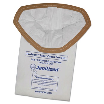 ELECTRONIC CLEANING ACCESSORIES | Janitized JAN-PTSCP6-2(10) Vacuum Filter Bags Designed to Fit ProTeam Super Coach Pro 6/GoFree Pro (100/Carton)