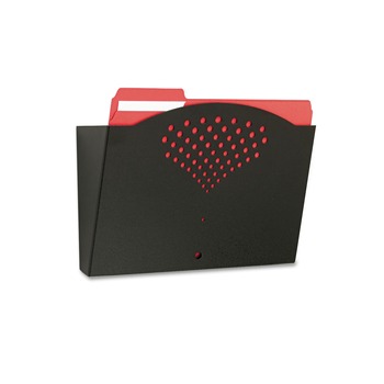 Safco 3170BL 12 in. x 3 in. x 9 in. Letter Size Steel Wall Pocket - Black