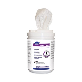 Diversey Care 100850923 Oxivir 6 in. x 7 in. 1-Ply 1 Wipes (160/Canister, 12 Canisters/Carton)