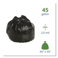 Trash Bags | Stout by Envision P4045K20 40 in. x 45 in. 45-Gallon 2 mil. Insect-Repellent Trash Bags - Black (65/Box) image number 2