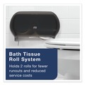 Paper Towel Holders | Tork 59TR 12.75 x 5.57 x 8.25 Twin Standard Roll Bath Tissue Dispenser - Smoke (1/Carton) image number 5
