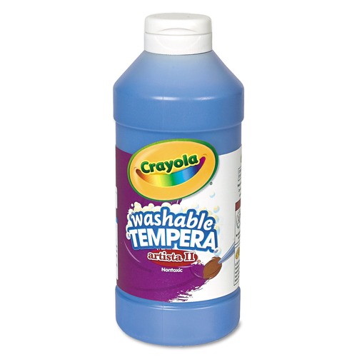 Acrylic & Tempera Paint | Crayola 543115042 Artista II 16 oz Washable Tempera Paint - Blue image number 0