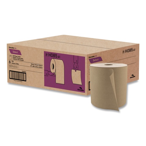 Paper Towels and Napkins | Cascades PRO H085 7.9 in. x 800 ft. 1-Ply Select Roll Paper Towels - Natural (6/Carton) image number 0