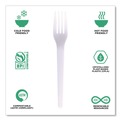 Cutlery | Eco-Products EP-S017-W Individually Wrapped Plantware CPLA Cutlery Fork - White (1000/Carton) image number 2