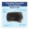 Paper Towel Holders | Tork 59TR 12.75 x 5.57 x 8.25 Twin Standard Roll Bath Tissue Dispenser - Smoke (1/Carton) image number 1