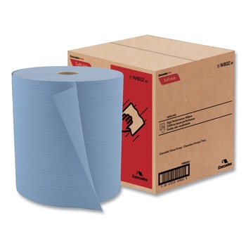 Cascades PRO W802 12 in. x 13 in. Tuff-Job Spunlace Towels Jumbo Roll - Blue (1 Roll/Carton)