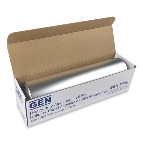 Food Wraps | GEN GEN7120CT 12 in. x 500 ft. Heavy-Duty Aluminum Foil Roll (6/Carton) image number 0