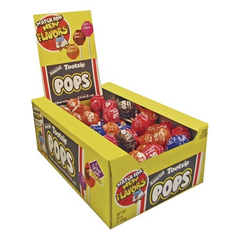 SNACKS | Tootsie Roll TOO508 0.6 oz. Tootsie Pops - Assorted Original Flavors (100/Box)
