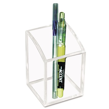 Kantek AD-20 2.8 x 2.8 x 4 Acrylic Pencil Cup - Clear