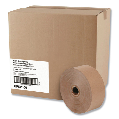 Tapes | Universal One UFS2800 3 in. x 600 ft. 3 in. Core Gummed Kraft Sealing Tape - Brown (10/Carton) image number 0