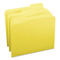 File Folders | Smead 12943 1/3-Cut Tabs Assorted Letter Size 0.75 in. Expansion Colored File Folders - Yellow (100/Box) image number 4