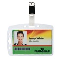 Label & Badge Holders | Durable 800519 Vertical/Horizontal Clip ID/Security Card Holder Set - Clear (25/Pack) image number 4