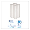 Just Launched | Boardwalk X7658SCKR01 38 in. x 58 in. 1.1 mil 60 gal. Recycled Low-Density Polyethylene Can Liners - Clear (100/Carton) image number 3