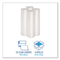 Just Launched | Boardwalk X7658SCKR01 38 in. x 58 in. 1.1 mil 60 gal. Recycled Low-Density Polyethylene Can Liners - Clear (100/Carton) image number 3