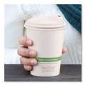 Cups and Lids | World Centric CUL-FB-12-LF Paper Fiber Lids for Cups Fits 10 oz. to 20 oz. Hot Cups - Natural (1000/Carton) image number 5