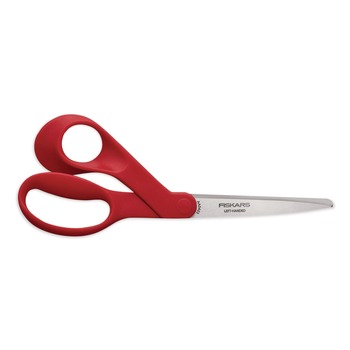  | Fiskars 1069756 Premier Left Handed Scissors 9.75-in Long 8-in Cut Length Offset Red Handle