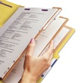 File Folders | Smead 14098 8 SafeSHIELD Fasteners 3 Dividers Letter Size 8-Section Pressboard Top Tab Classification Folders - Yellow (10/Box) image number 3