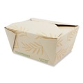 Food Trays, Containers, and Lids | World Centric TO-NT-1 4.2 in. x 5.2 in. x 2.5 in. 26 oz. Sugarcane No Tree Folded Takeout Containers - Natural (450/Carton) image number 0