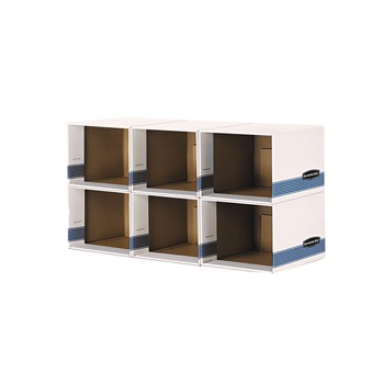 DESK ACCESSORIES AND OFFICE ORGANIZERS | Bankers Box 0162601 23.75 in. x 19.75 in. File/Cube Box Shell - Legal/Letter, White/Blue (6/Carton)