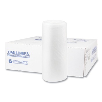  | Inteplast Group S386022N 60 gal. 22 microns 38 in. x 60 in. High-Density Interleaved Commercial Can Liners - Clear (25 Bags/Roll, 6 Rolls/Carton)