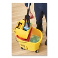 Mop Buckets | Rubbermaid Commercial FG757788YEL 35 qt. WaveBrake 2.0 Down-Press Plastic Bucket/Wringer Combos - Yellow image number 6