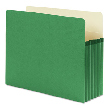 Smead 73236 5.25 in. Expansion Colored File Pockets - Letter Size/Green