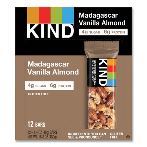 Snacks | KIND 17850 1.4 oz. Nuts and Spices Bar - Madagascar Vanilla Almond (12/Box) image number 0