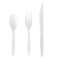 Cutlery | Boardwalk BWK3KITHVYWH 3-Piece Polystyrene Fork/Knife/Teaspoon Cutlery Kit - White (250/Carton) image number 0