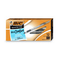 Pens | BIC GSMG11 BLK Round Stic Grip Xtra Comfort Medium 1.2 mm. Stick Easy-Glide System Ballpoint Pen - Black Ink/Gray/Black Barrel (1-Dozen) image number 0