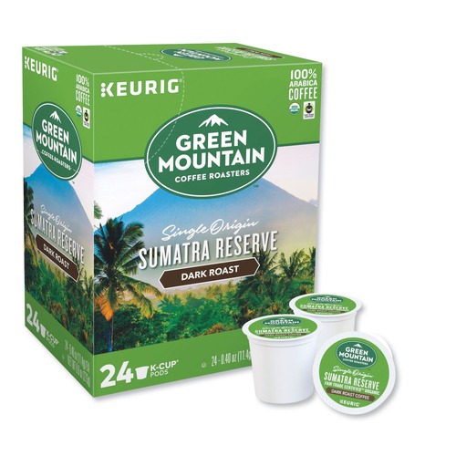 Coffee | Green Mountain Coffee 5000366637 Fair Trade Coffee K-Cups - Organic Sumatran Extra Bold (24/Box) image number 0