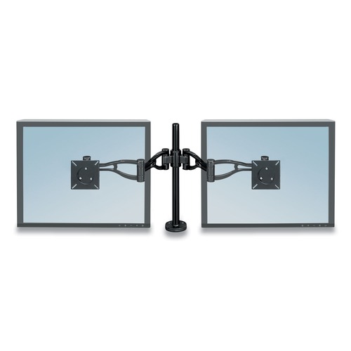 Fellowes | Fellowes Mfg Co. 8041701 Professional Series Depth Adjustable Dual Monitor Arm with 24-lb. Capacity - Black image number 0