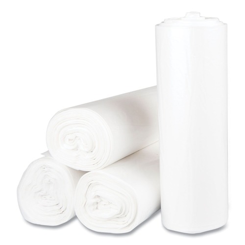  | Inteplast Group S404812N 45 gal. 12 microns 40 in. x 48 in. High-Density Interleaved Commercial Can Liners - Clear (25 Bags/Roll, 10 Rolls/Carton) image number 0